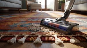 Why you should never use a vacuum with a beater bar on a rug with tassels, as it will unravel the threads and destroy the edge
